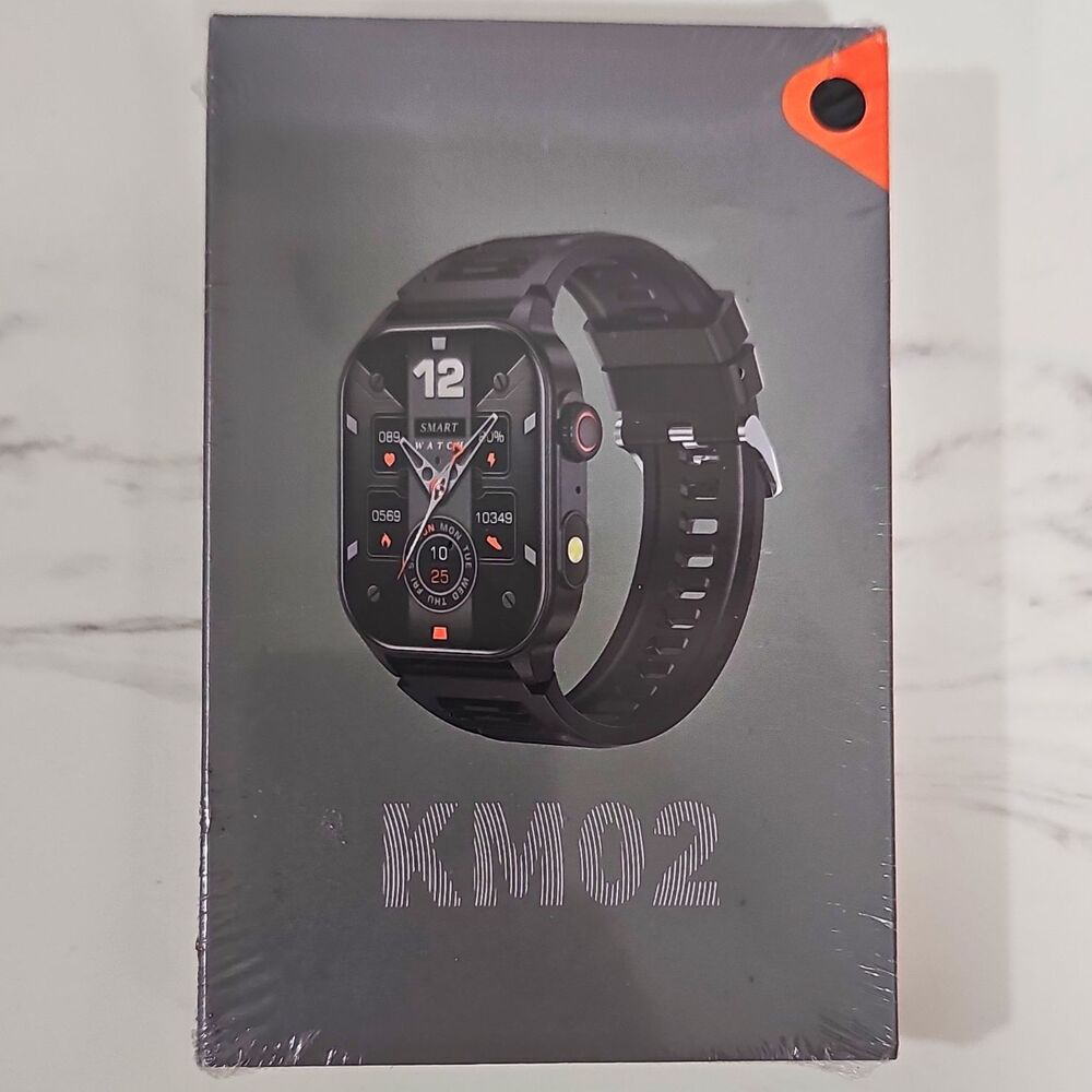 KMO2 KMO Smartwatch 44mm Black Silicone Band Touch Screen Android iOS
